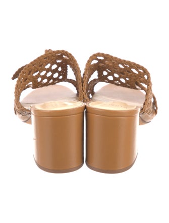 Alexandre Birman Leather Bow Accents Slides