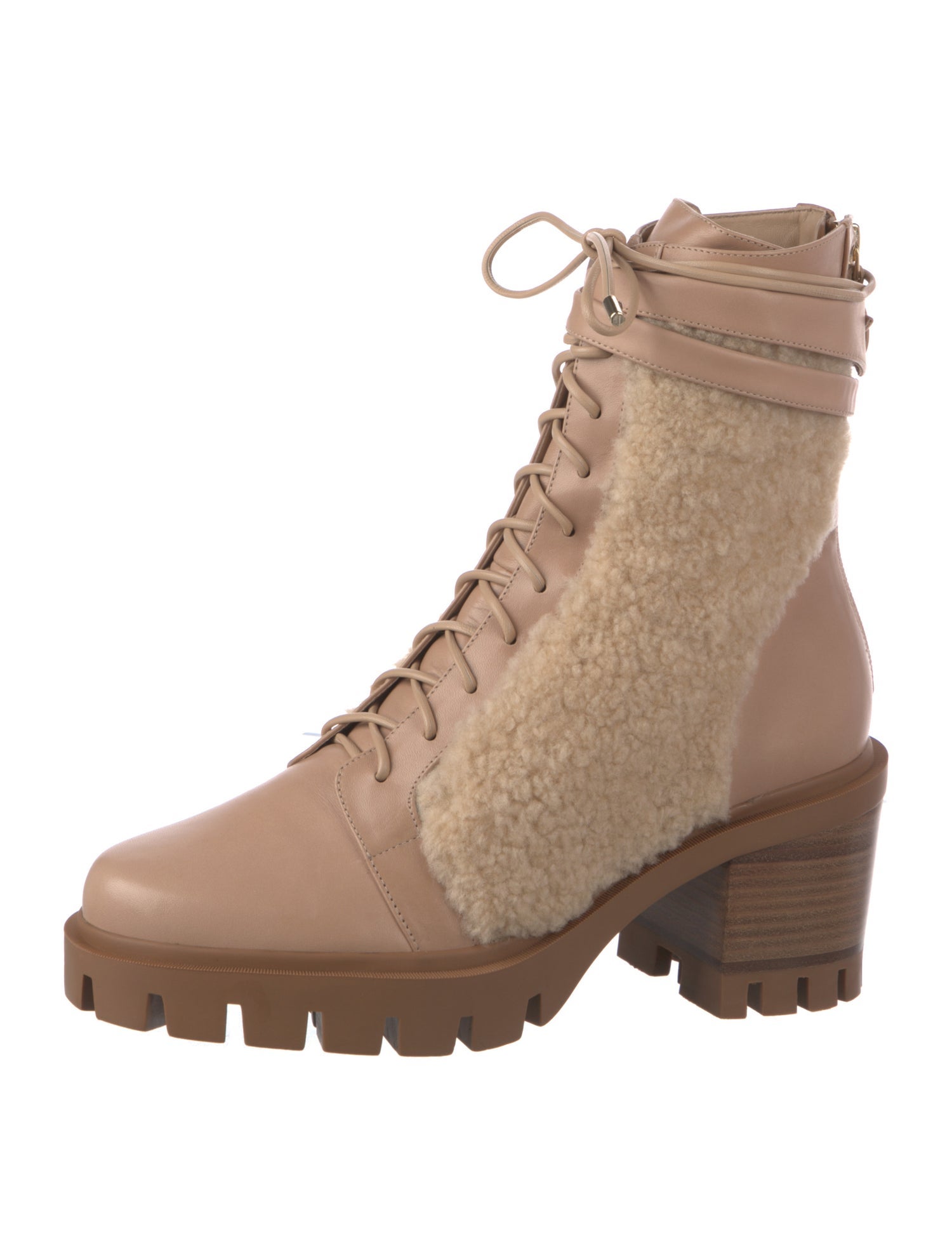 Alexandre Birman Shearling Combat Boots
