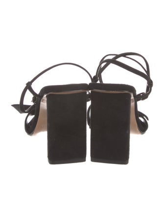 Alexandre Birman Suede Crystal Embellishments Slingback Sandals