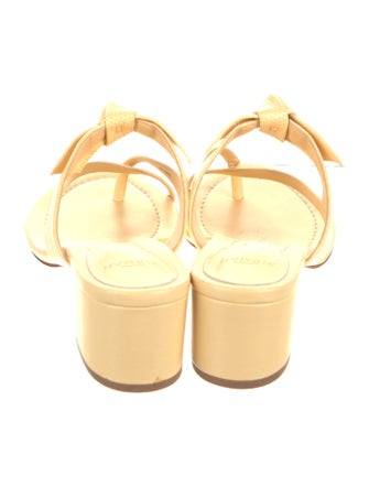 Alexandre Birman Embossed Leather Bow Accents Flip Flops