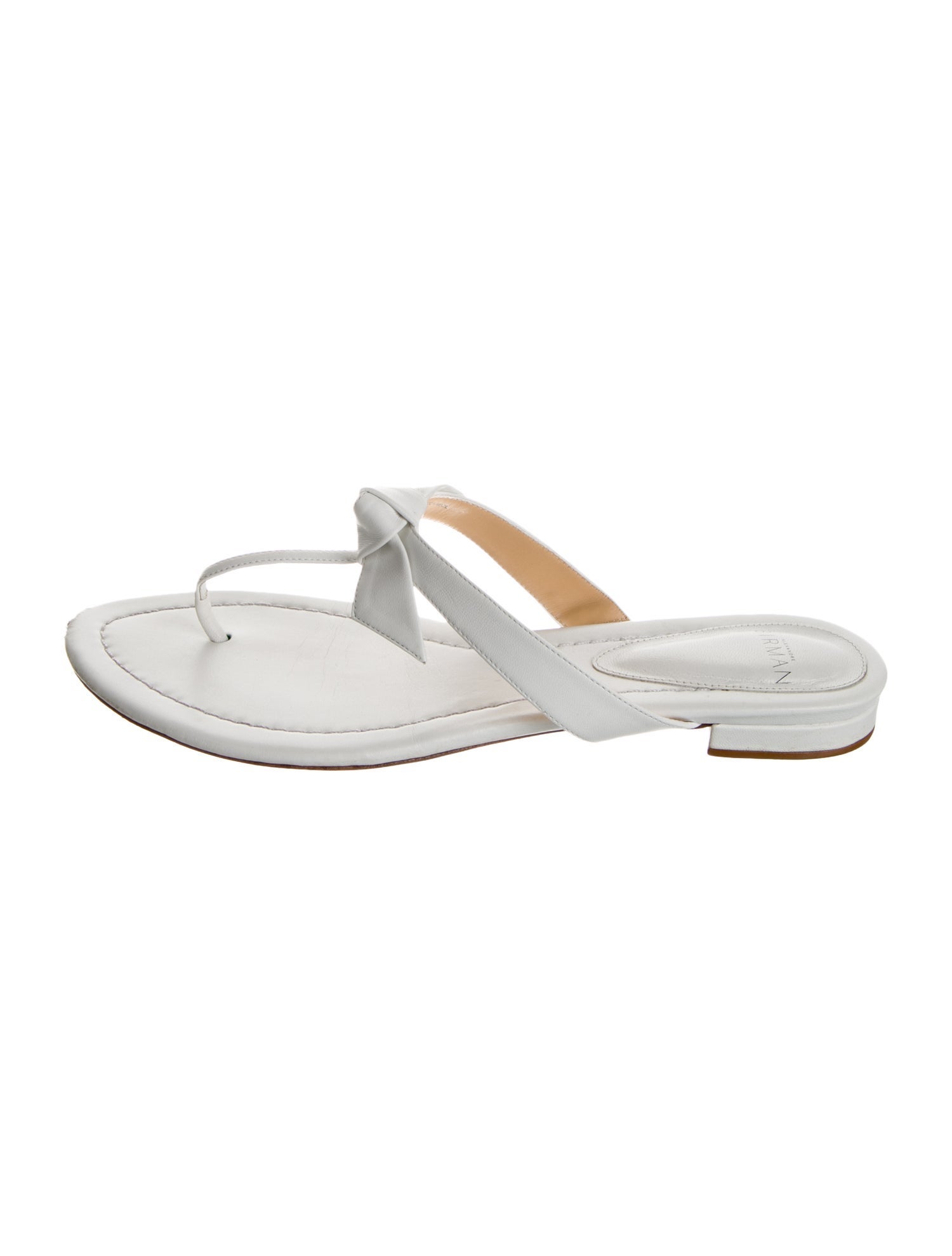 Alexandre Birman Leather Bow Accents Flip Flops