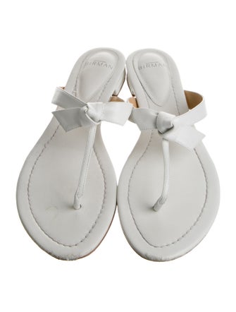 Alexandre Birman Leather Bow Accents Flip Flops
