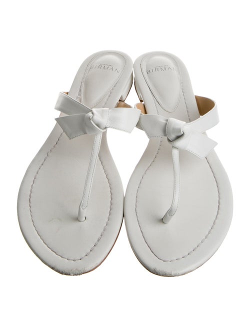 Alexandre Birman Leather Bow Accents Flip Flops