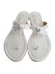 Alexandre Birman Leather Bow Accents Flip Flops