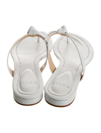 Alexandre Birman Leather Bow Accents Flip Flops