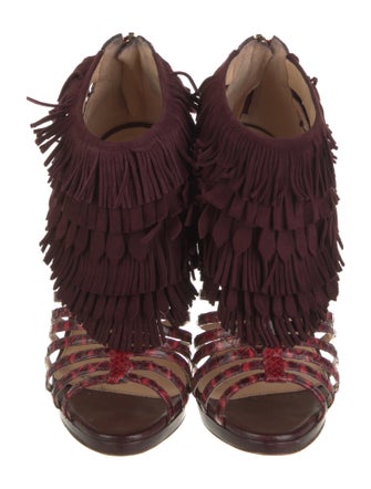 Alexandre Birman Python Animal Print Gladiator Sandals