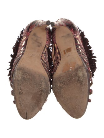 Alexandre Birman Python Animal Print Gladiator Sandals