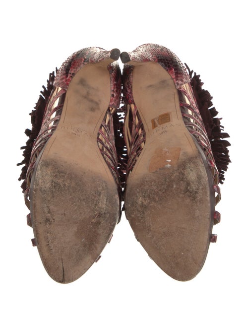 Alexandre Birman Python Animal Print Gladiator Sandals