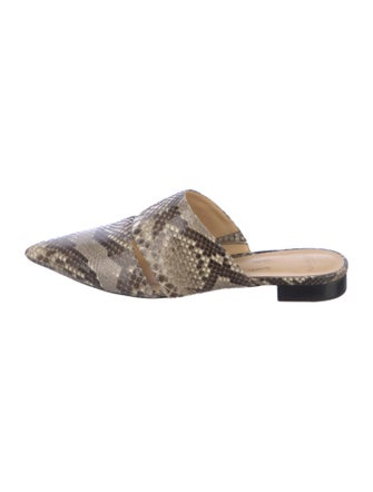 Alexandre Birman Snakeskin Animal Print Mules