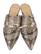 Alexandre Birman Snakeskin Animal Print Mules