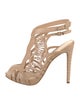 Alexandre Birman Python Leather Trim Embellishment Sandals