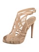 Alexandre Birman Python Leather Trim Embellishment Sandals