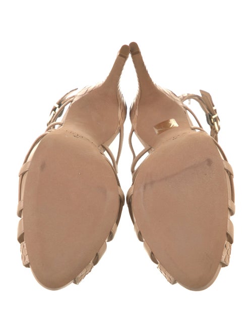 Alexandre Birman Python Leather Trim Embellishment Sandals