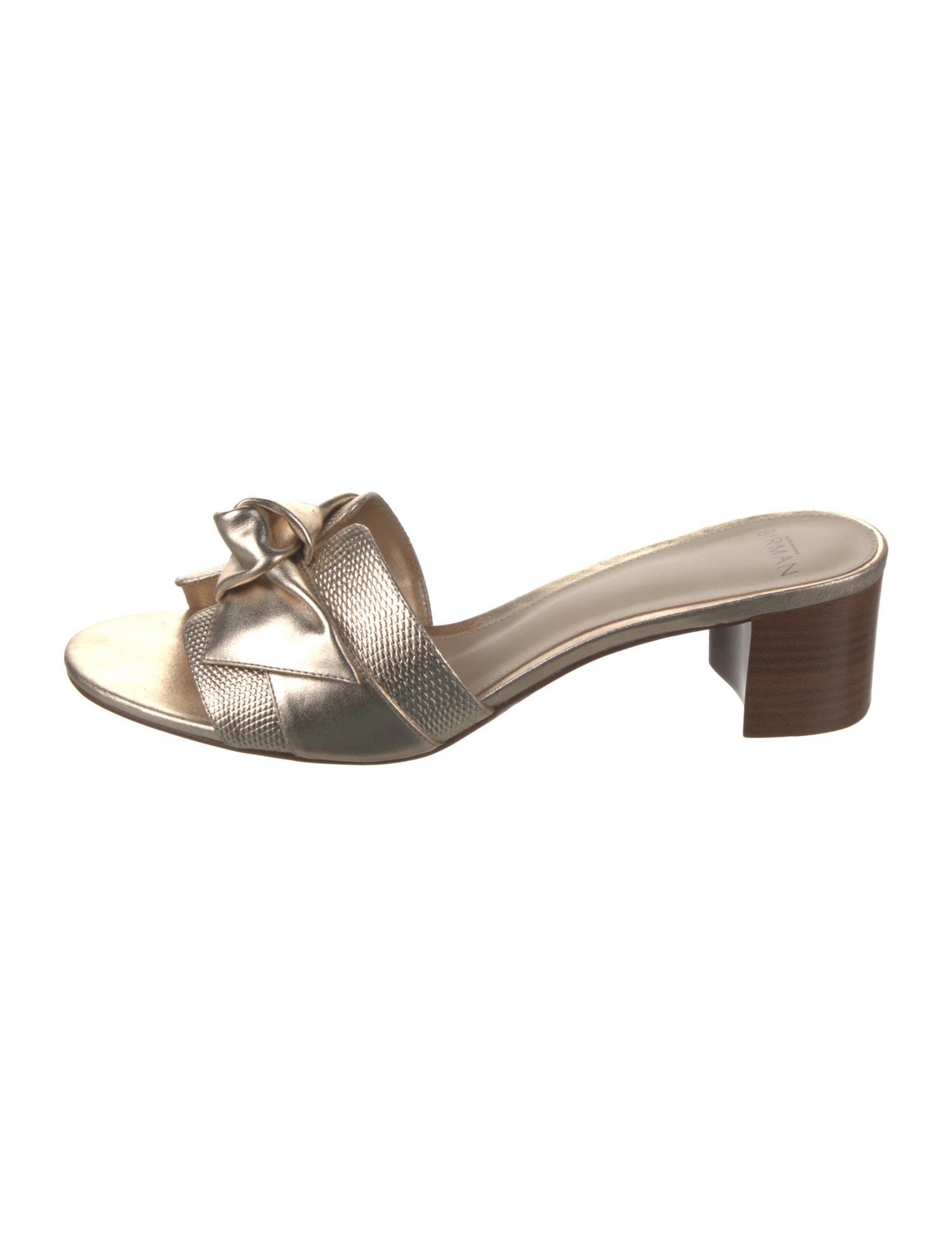 Alexandre Birman Leather Bow Accents Slides