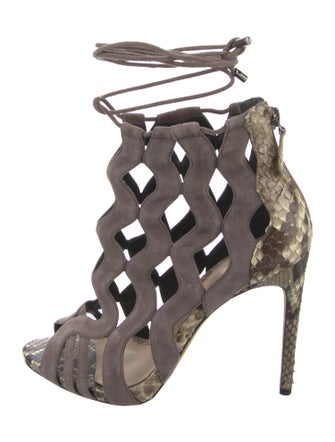 Alexandre Birman Suede Animal Print Pumps