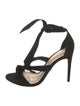 Alexandre Birman Suede Bow Accents T-Strap Sandals