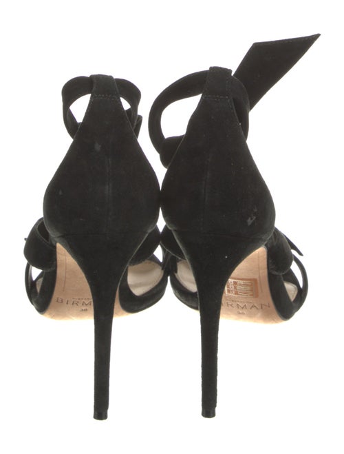 Alexandre Birman Suede Bow Accents T-Strap Sandals
