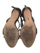 Alexandre Birman Suede Bow Accents T-Strap Sandals
