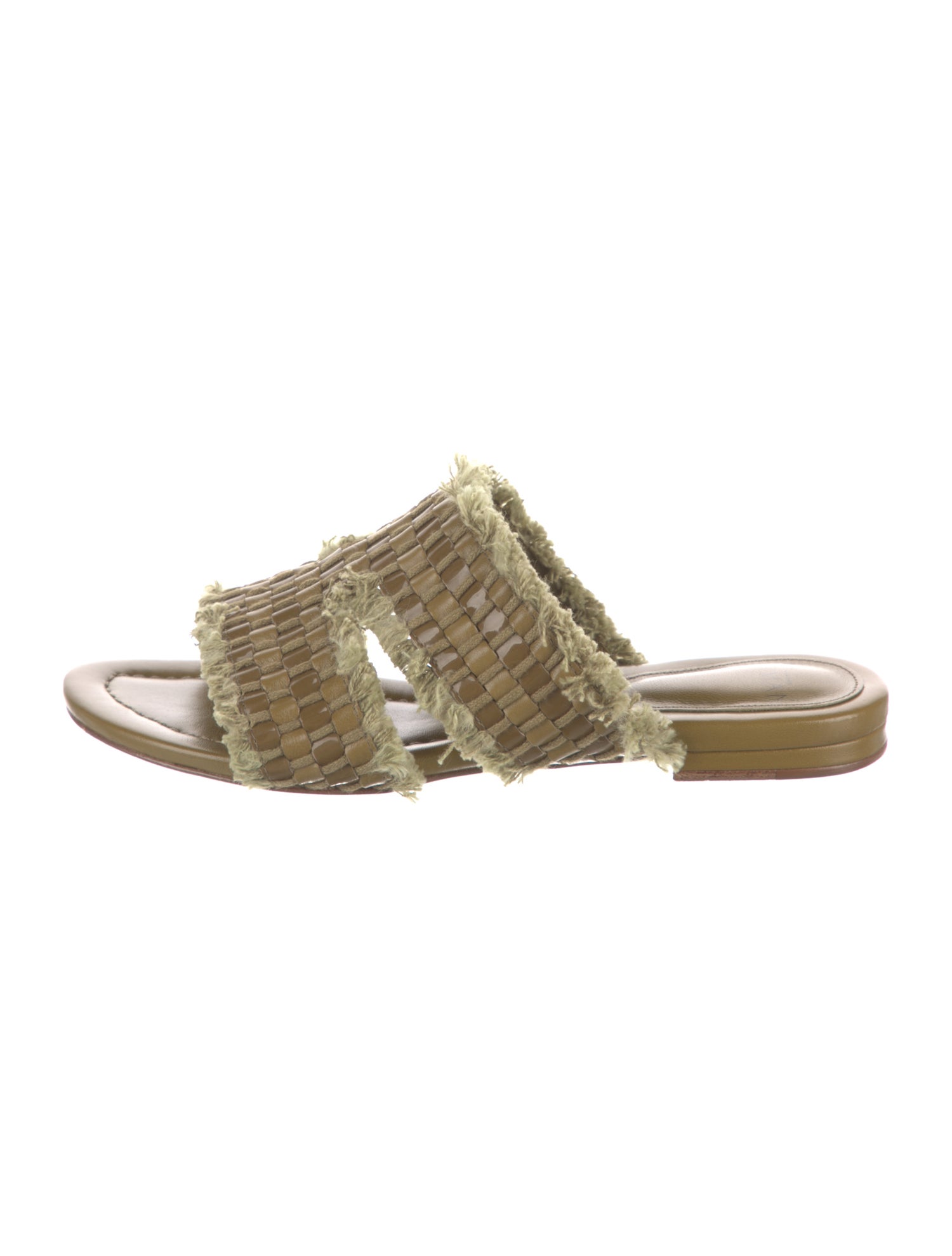 Alexandre Birman Leather Raw-Edge Trim Slides