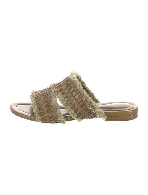 Alexandre Birman Leather Raw-Edge Trim Slides
