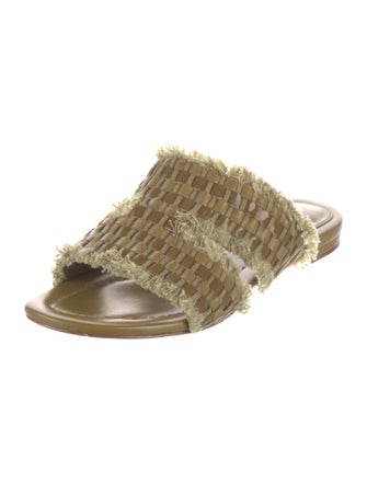 Alexandre Birman Leather Raw-Edge Trim Slides