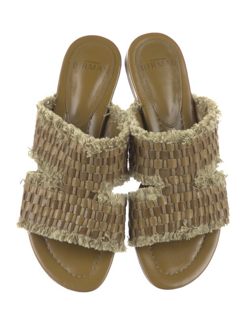 Alexandre Birman Leather Raw-Edge Trim Slides