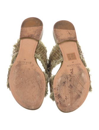 Alexandre Birman Leather Raw-Edge Trim Slides