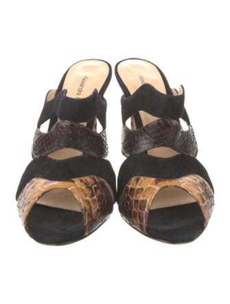 Alexandre Birman Snakeskin Animal Print Slides