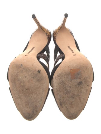 Alexandre Birman Snakeskin Animal Print Slides