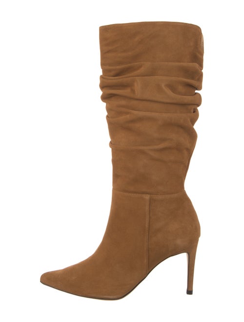 Alexandre Birman Suede Pleated Accents Slouch Boots