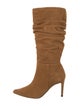 Alexandre Birman Suede Pleated Accents Slouch Boots