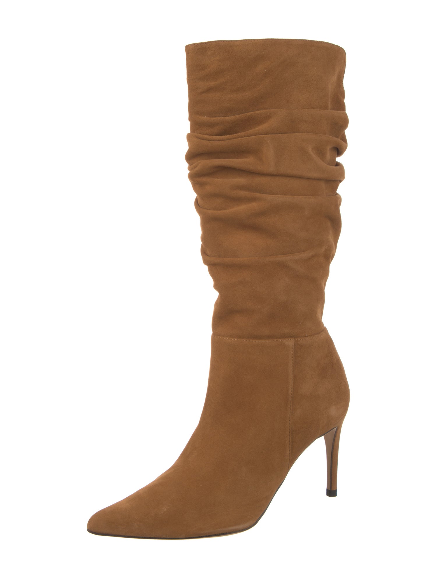 Alexandre Birman Suede Pleated Accents Slouch Boots