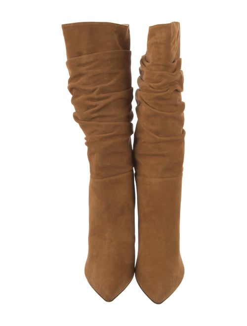 Alexandre Birman Suede Pleated Accents Slouch Boots