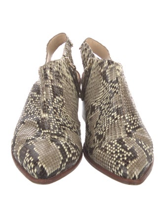 Alexandre Birman Leather Animal Print Slingback Pumps