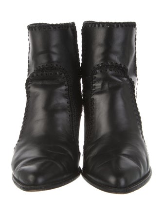 Alexandre Birman Leather Crochet Trim Boots