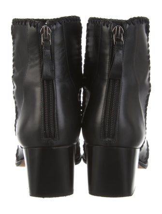 Alexandre Birman Leather Crochet Trim Boots
