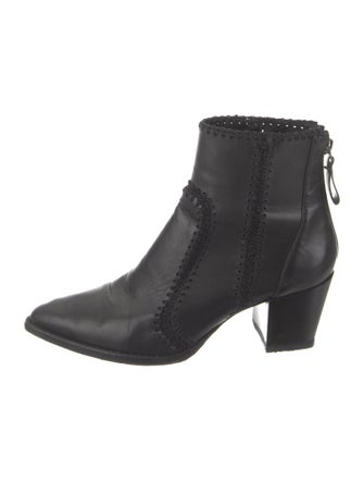 Alexandre Birman Leather Crochet Trim Boots