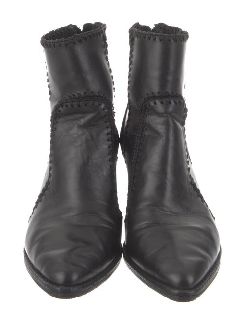 Alexandre Birman Leather Crochet Trim Boots