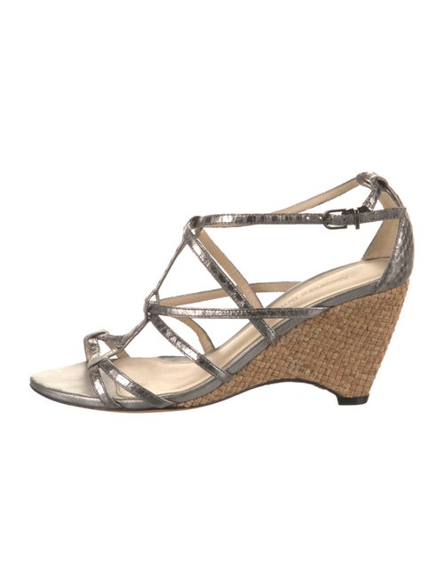 Alexandre Birman Embossed Leather Animal Print Sandals