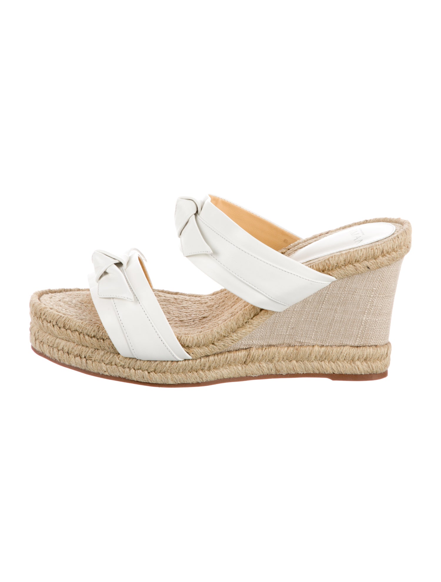 Alexandre Birman Leather Bow Accents Espadrilles