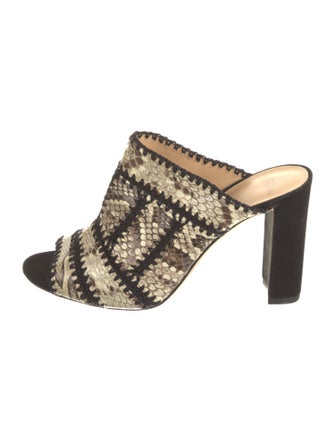 Alexandre Birman Leather Animal Print Slides