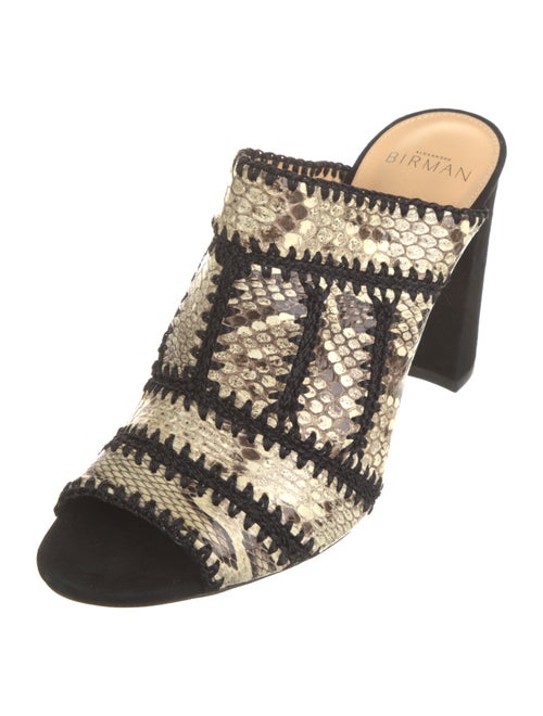 Alexandre Birman Leather Animal Print Slides