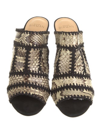 Alexandre Birman Leather Animal Print Slides