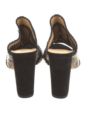 Alexandre Birman Leather Animal Print Slides