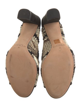 Alexandre Birman Leather Animal Print Slides