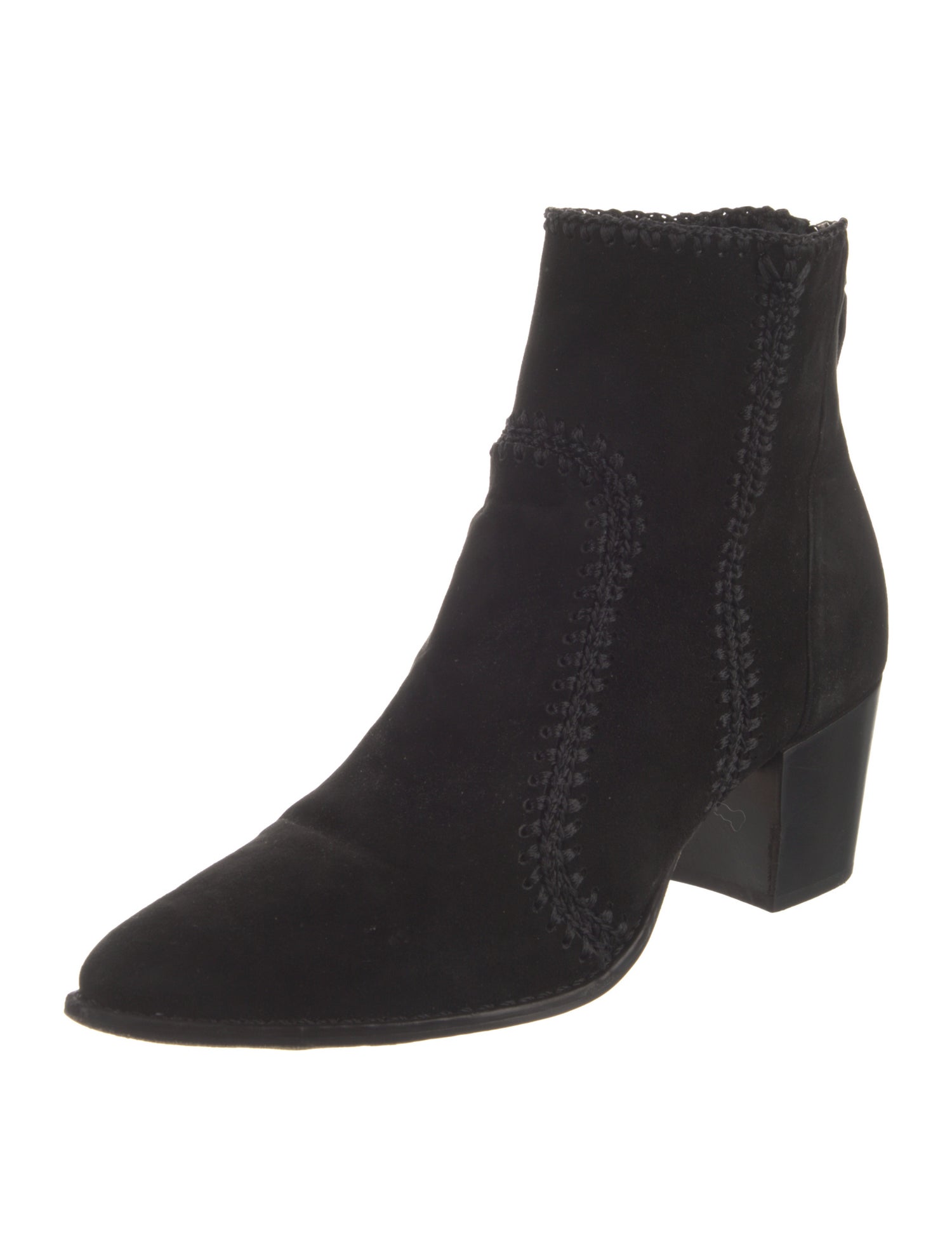 Alexandre Birman Suede Whipstitch Trim Boots