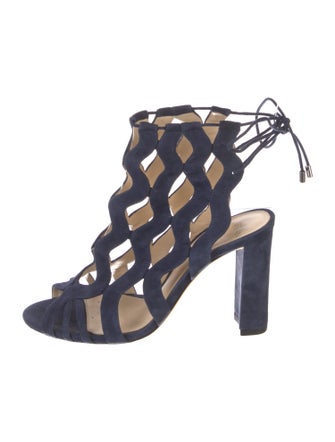 Alexandre Birman Suede T-Strap Pumps