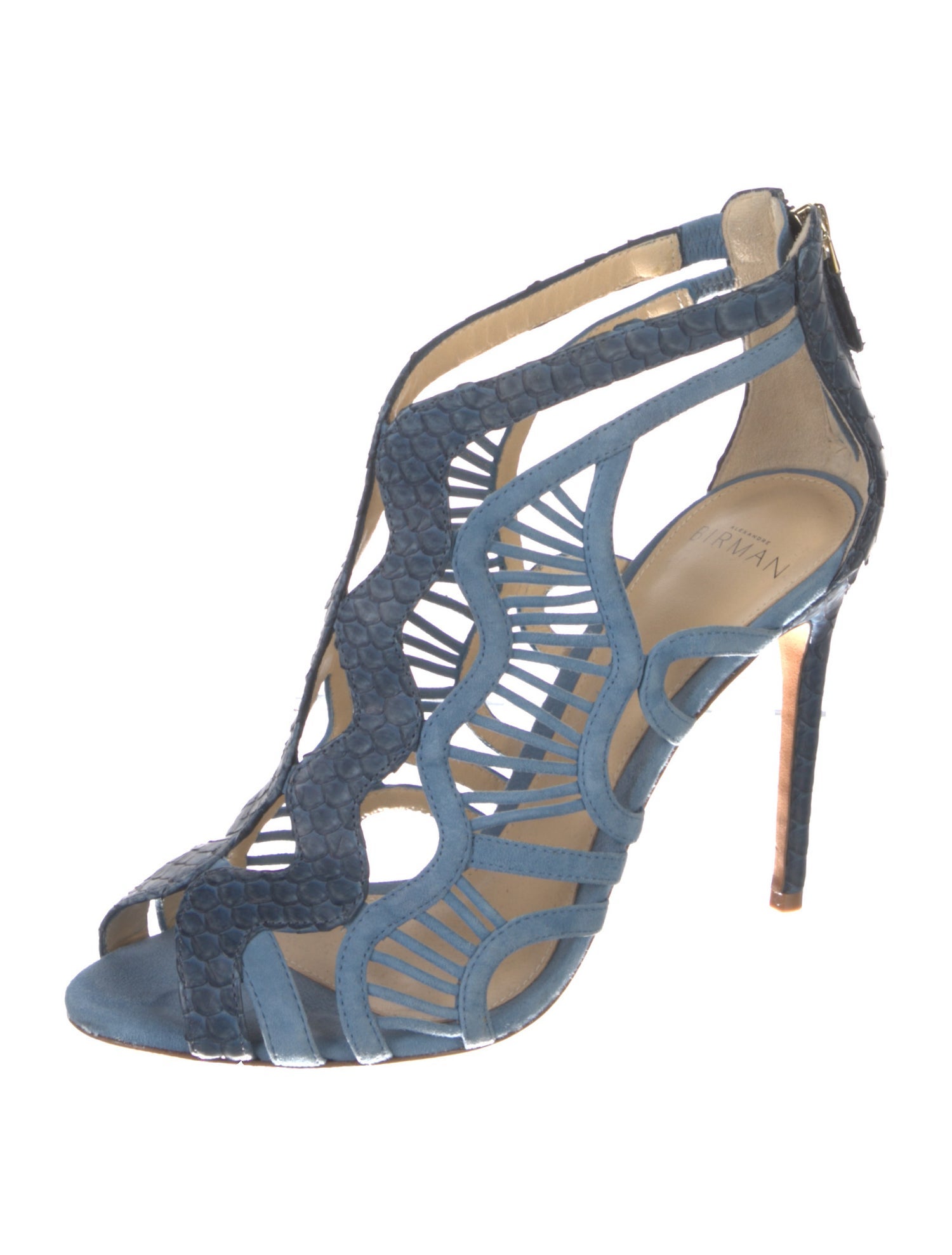 Alexandre Birman Python Colorblock Pattern Sandals