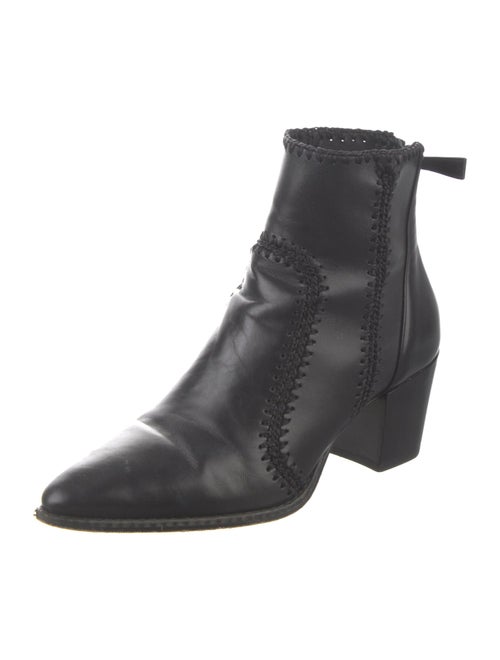 Alexandre Birman Leather Whipstitch Trim Lace-Up Boots