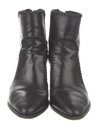 Alexandre Birman Leather Whipstitch Trim Lace-Up Boots